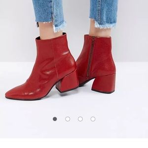 Vagabond Red Leather boots worn twice Size 7